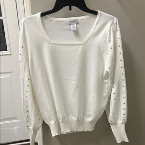 Carmen White Scoop Neck Sweater